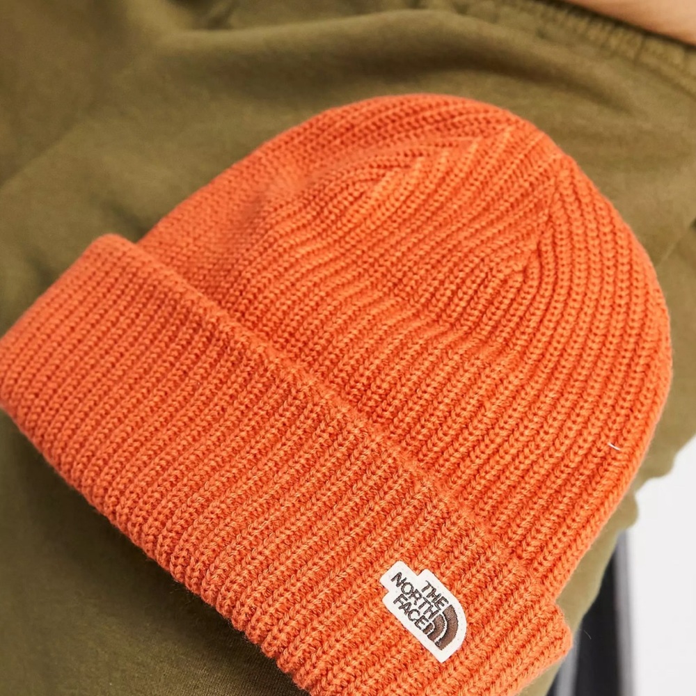 The North Face Salty Dog beanie in orange